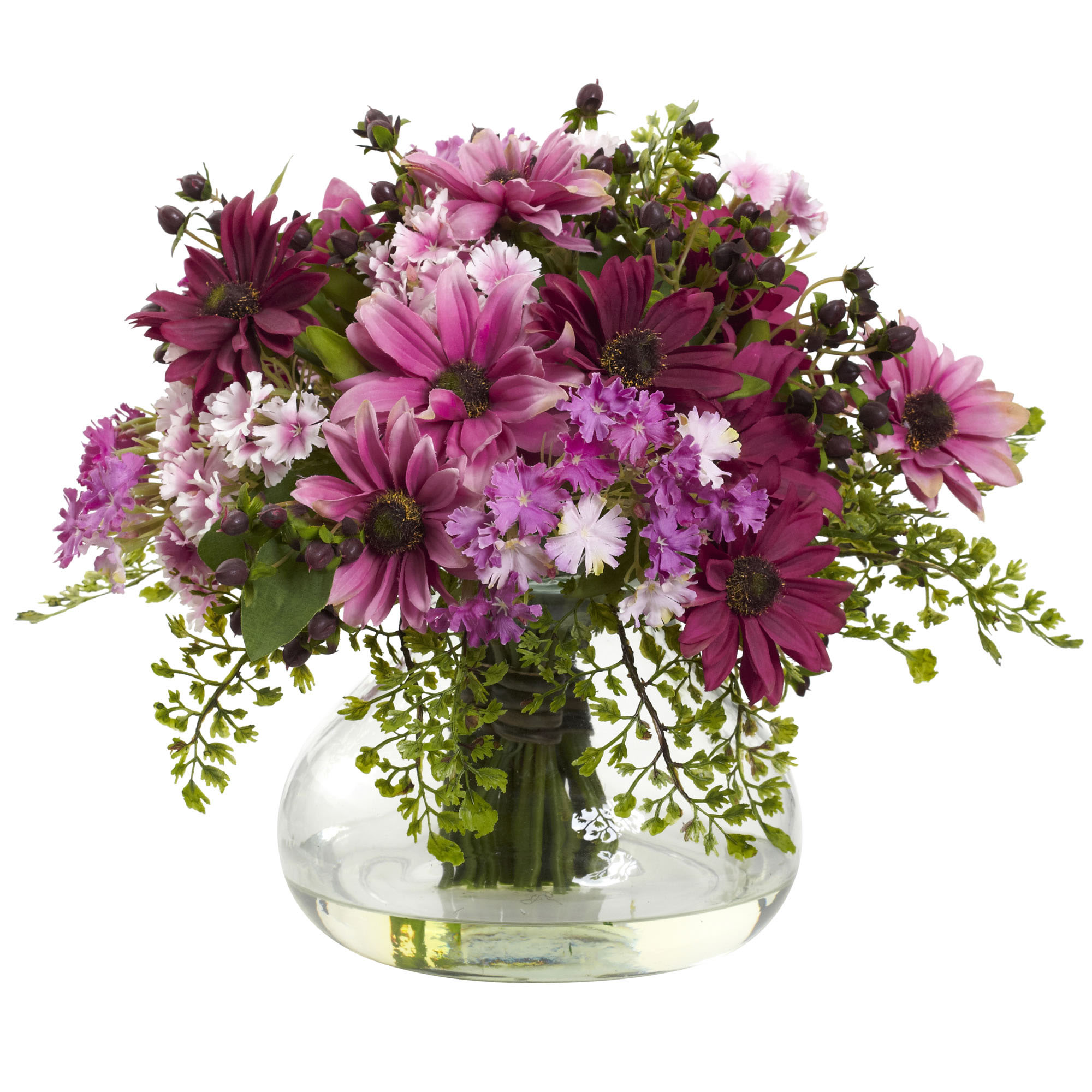 12 Inch Large Mixed Daisy Arrangement In Decorative Vase