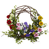 22 inch Silk Indoor Spring Floral Wreath