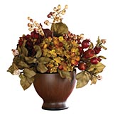 Autumn Hydrangeas in Round Vase