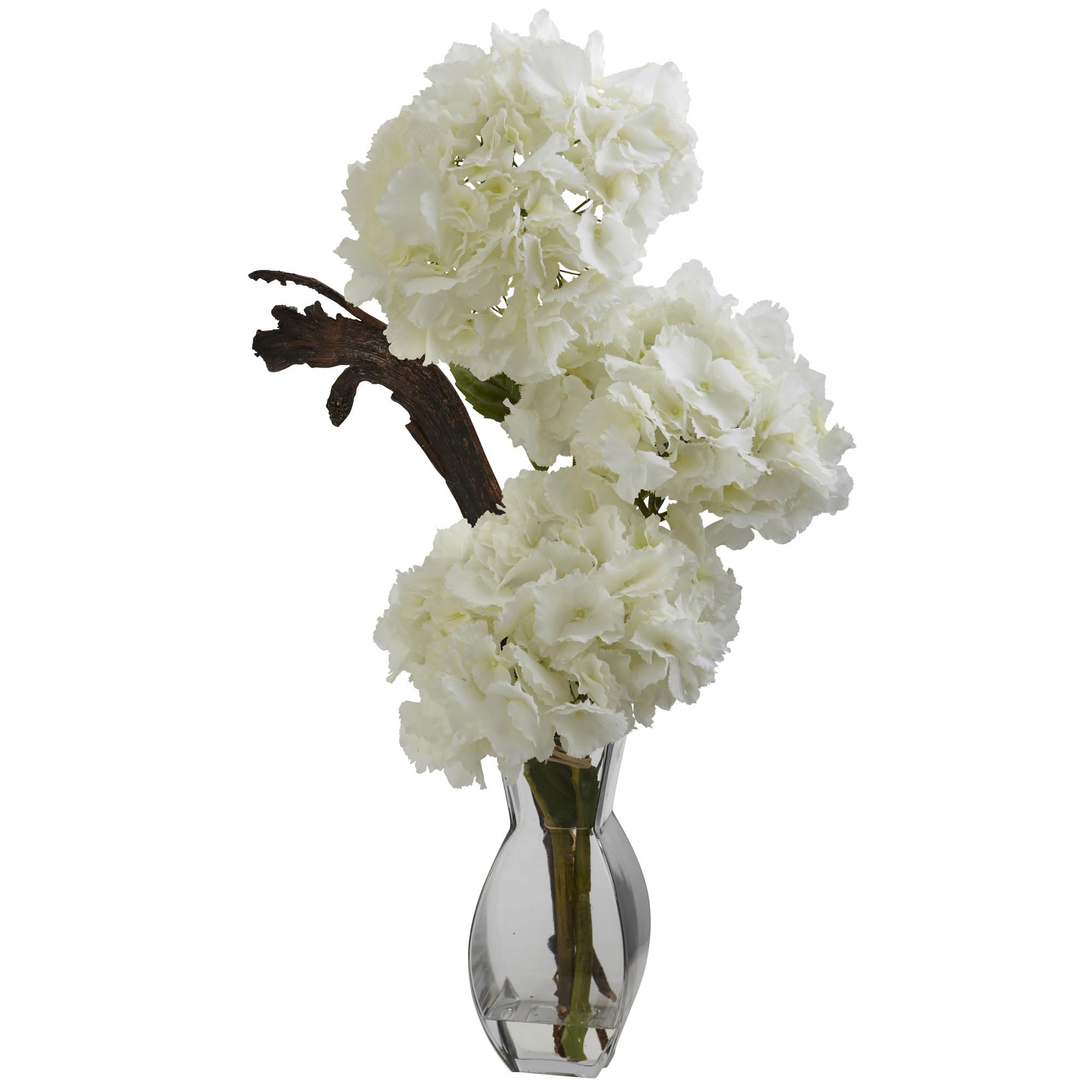 28 Inch Artificial Triple Hydrangea In Vase