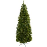 7.5 foot Artificial Cashmere Slim Christmas Tree: Clear Lights