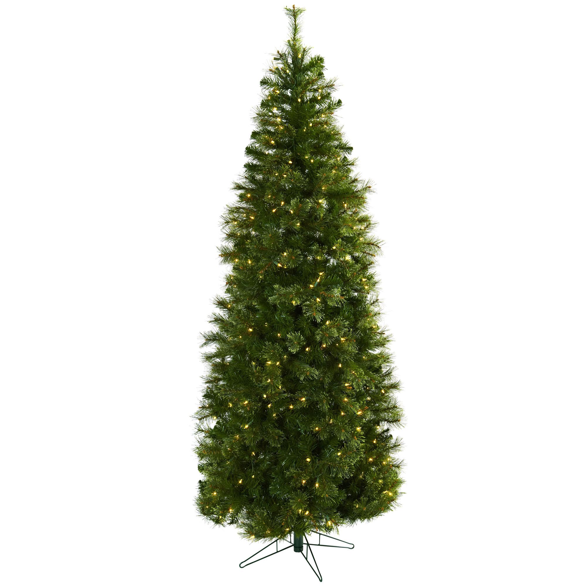 7.5 foot Artificial Cashmere Slim Christmas Tree Clear Lights 5378