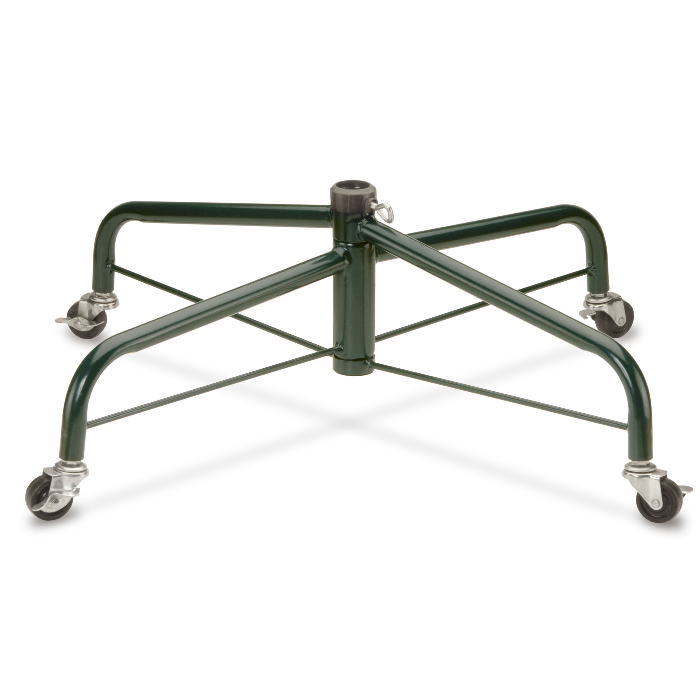28 Inch Folding Tree Stand W/ Rolling Wheels For 7.5 Ft To 8 Ft Trees: Fits 1.25 Inch Pole