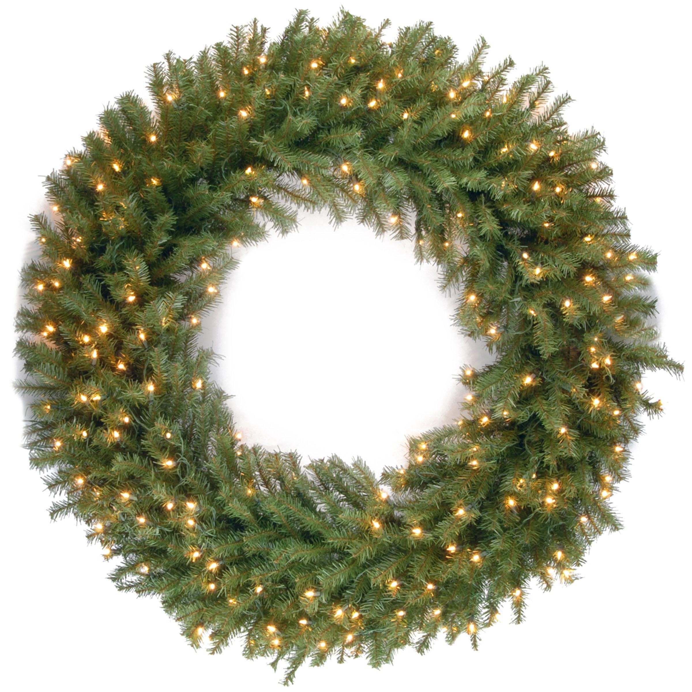 48 Inch Norwood Fir Wreath: Clear Led Lights