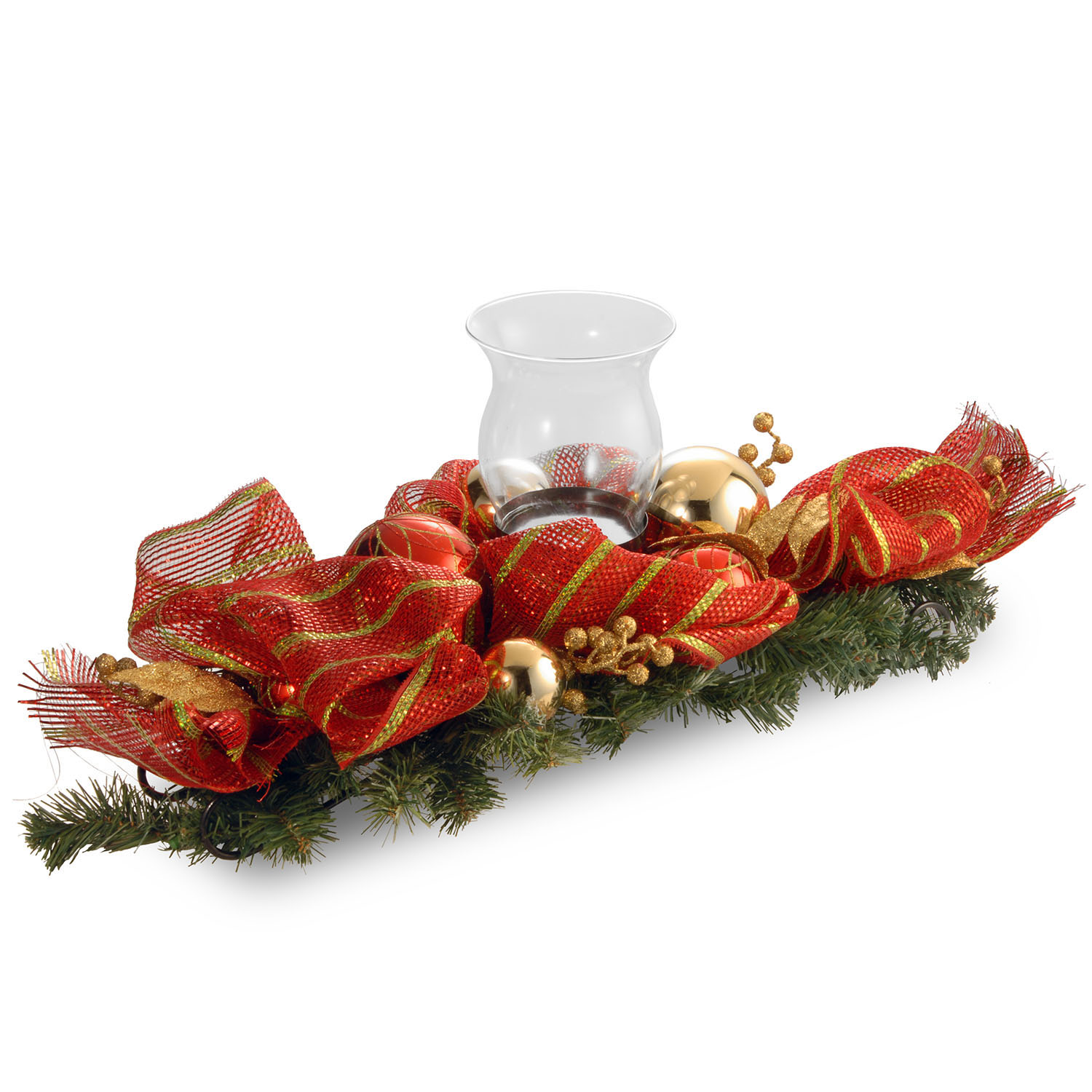 30 Inch Decorative Red Ribbon: 1 Candle Holder W/glass Cup