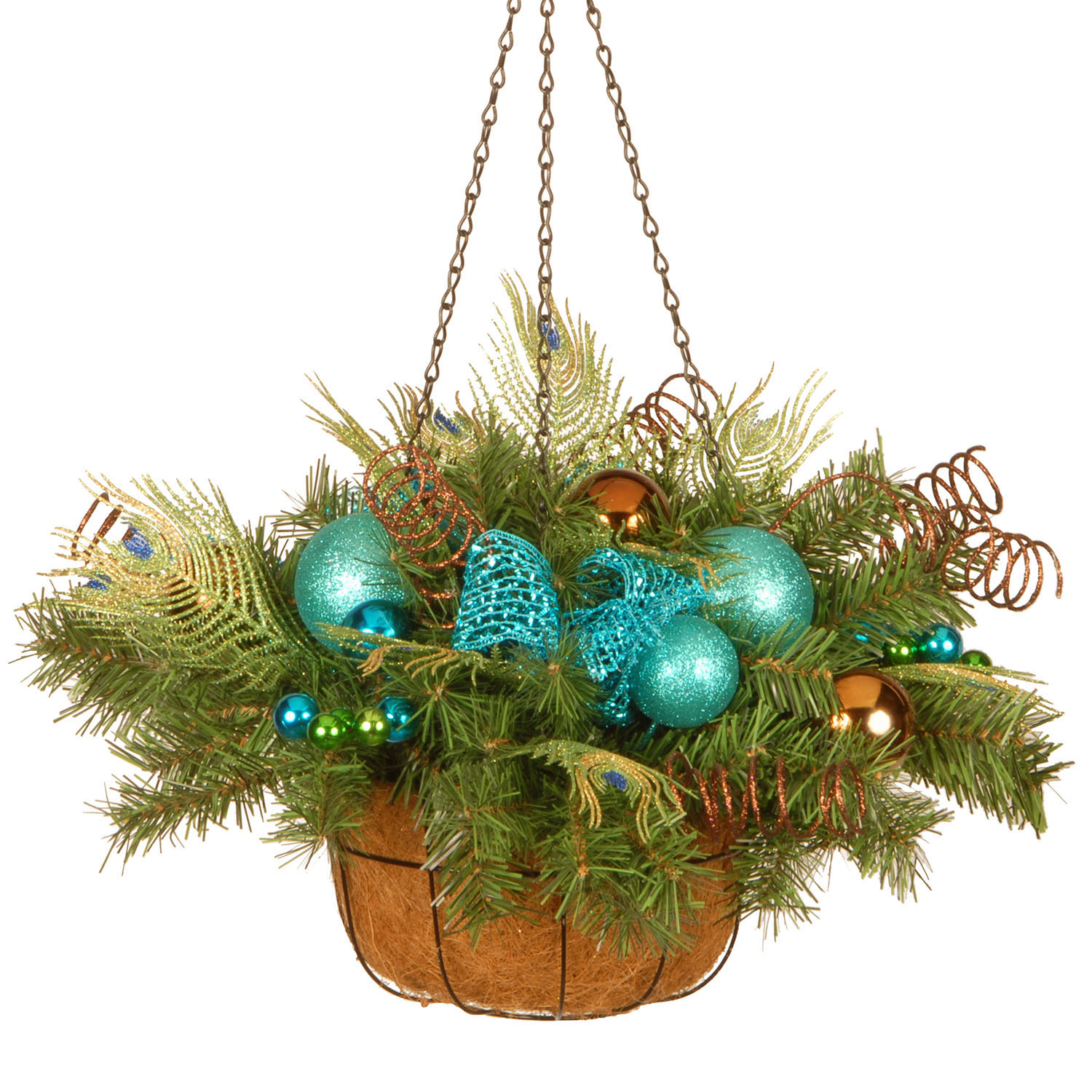 22 Inch Decorative Peacock Hanging Basket