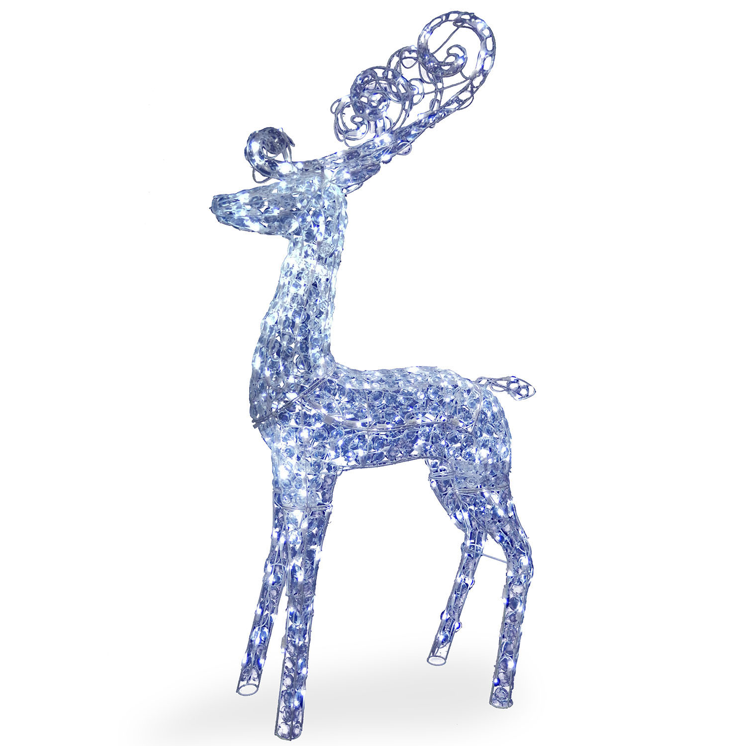 60 Inch Crystal Deer Figurine