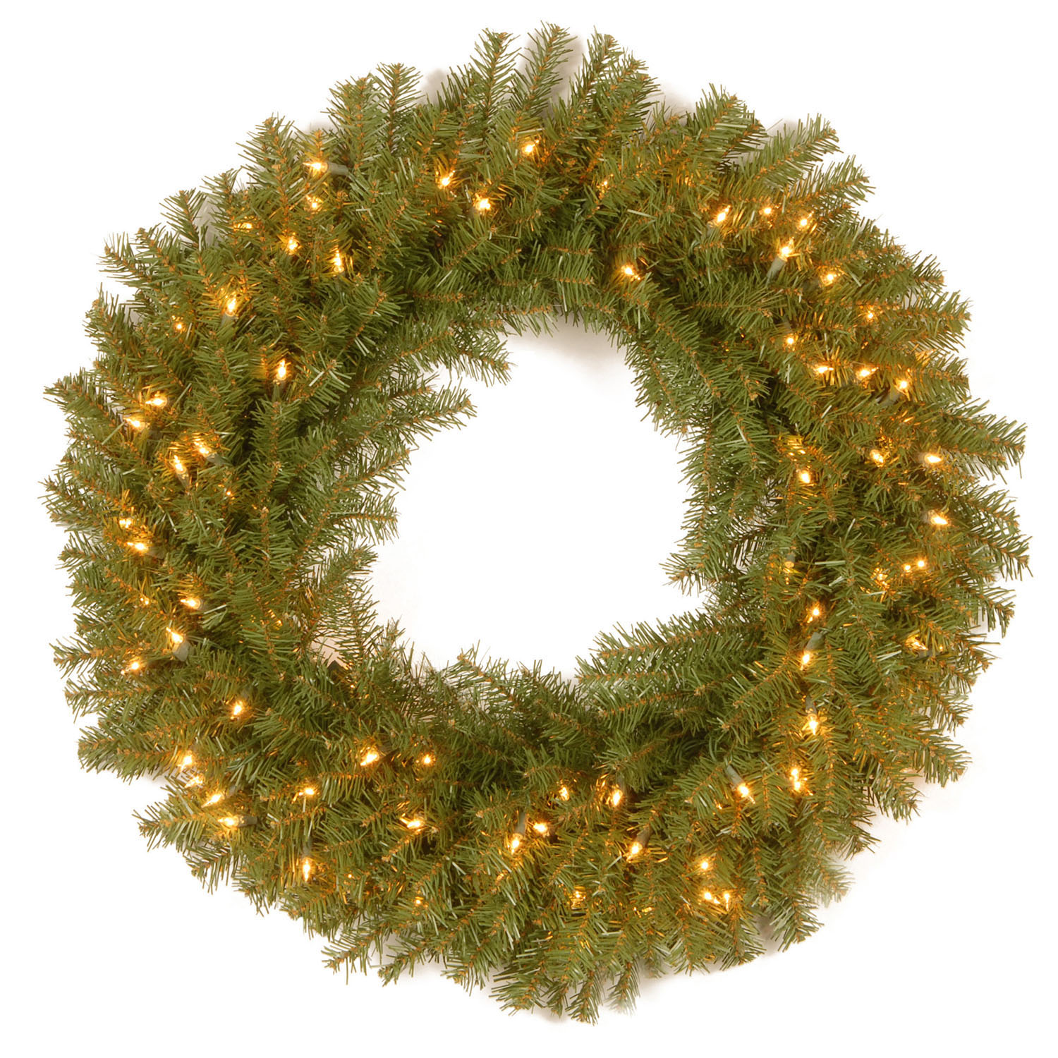 30 Inch Norwood Fir Wreath: Clear Lights