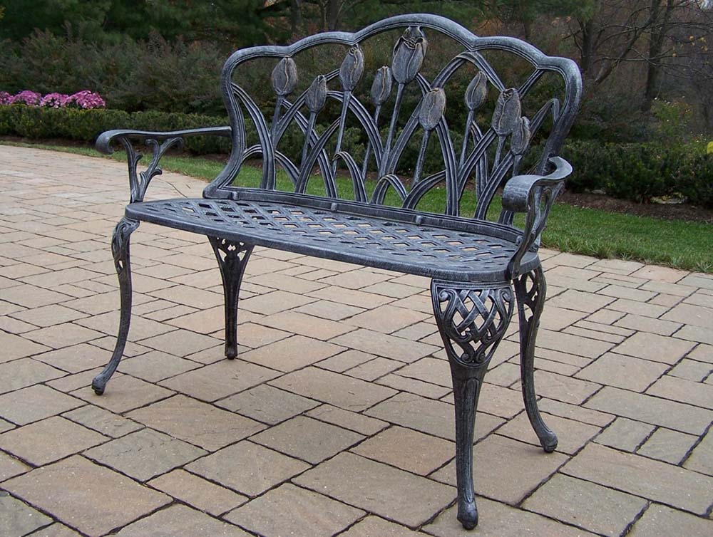 Tulip Cast Aluminum Loveseat Bench