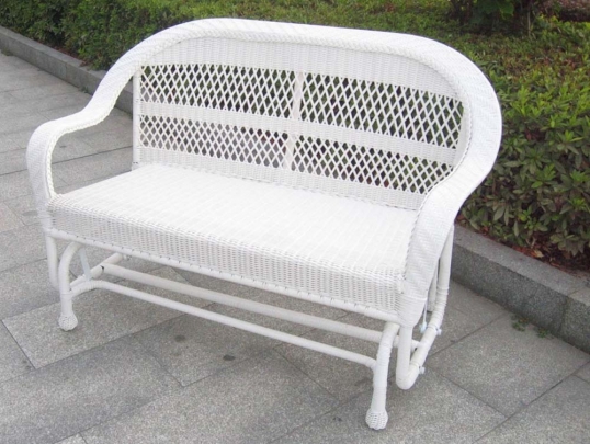 Oakland Living Coventry White Outdoor Wicker Glider 2009 WT