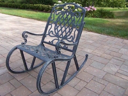 oakland living mississippi cast aluminum rocking chair