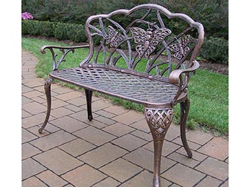 Oakland Living Butterfly Cast Aluminum Loveseat Garden Bench | 3603-AB ...