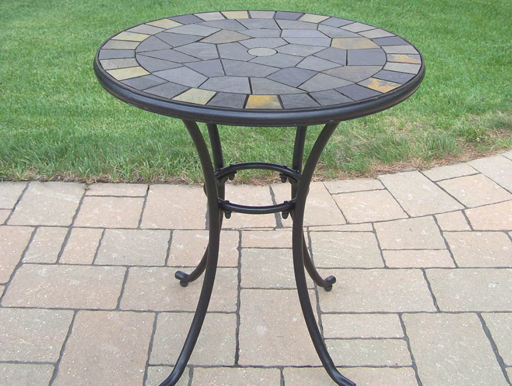 Stone Art 26 Inch Stone And Iron Round Bistro Table
