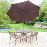 Elite 7pc Set with 42 in Table, 4 Chairs, Umbrella