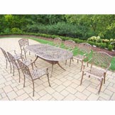 Mississippi Cast Aluminum 9pc Set: Table, Chairs