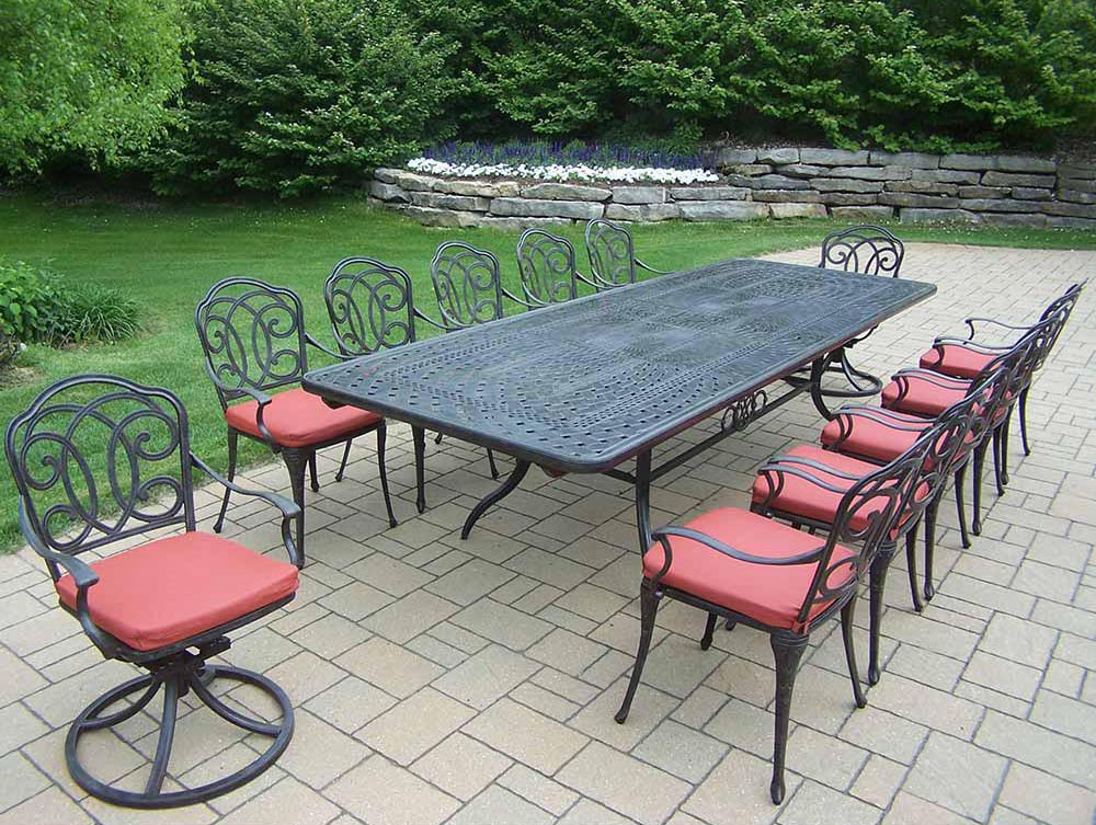 Aged Berkley 25pc Set With Table, 10 Chairs, 2 Swivels