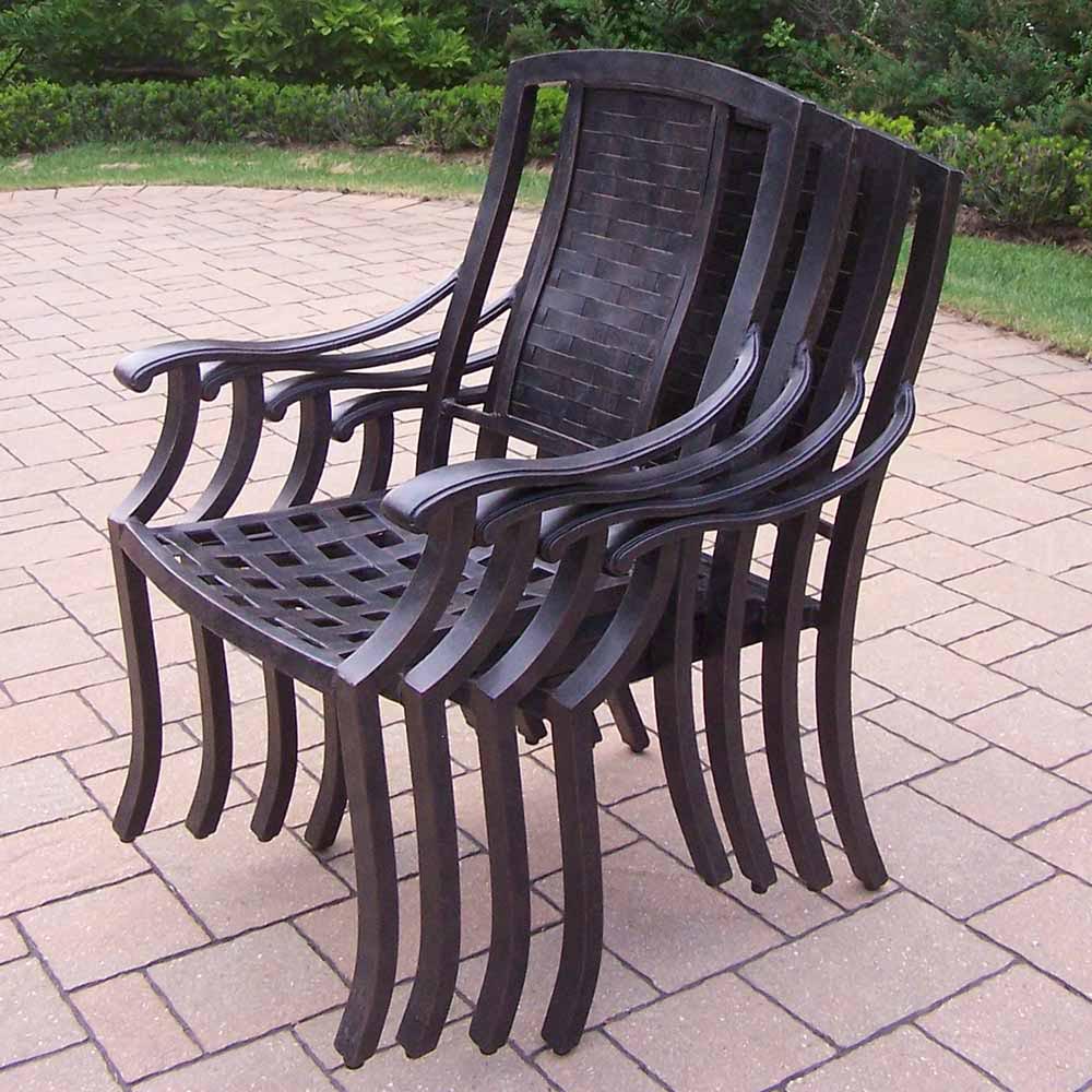 Aged Vanguard 4 Stackable Chairs (set Of 4)