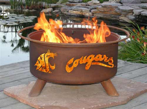 Steel Washington State Cougars Fire Pit