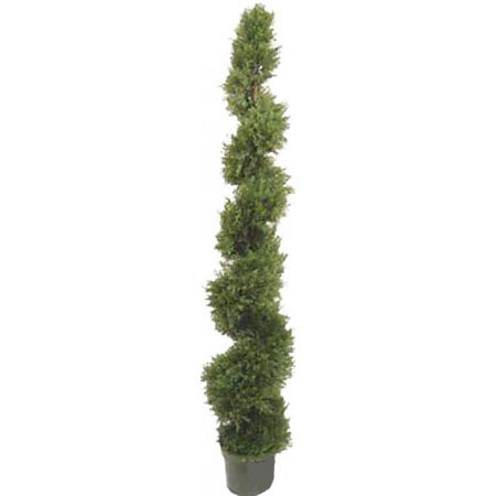 6.4 Foot Artificial Pond Cypress Spiral Topiary