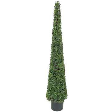 6 Foot Artificial Boxwood Cone Tower Topiary Tree: Potted