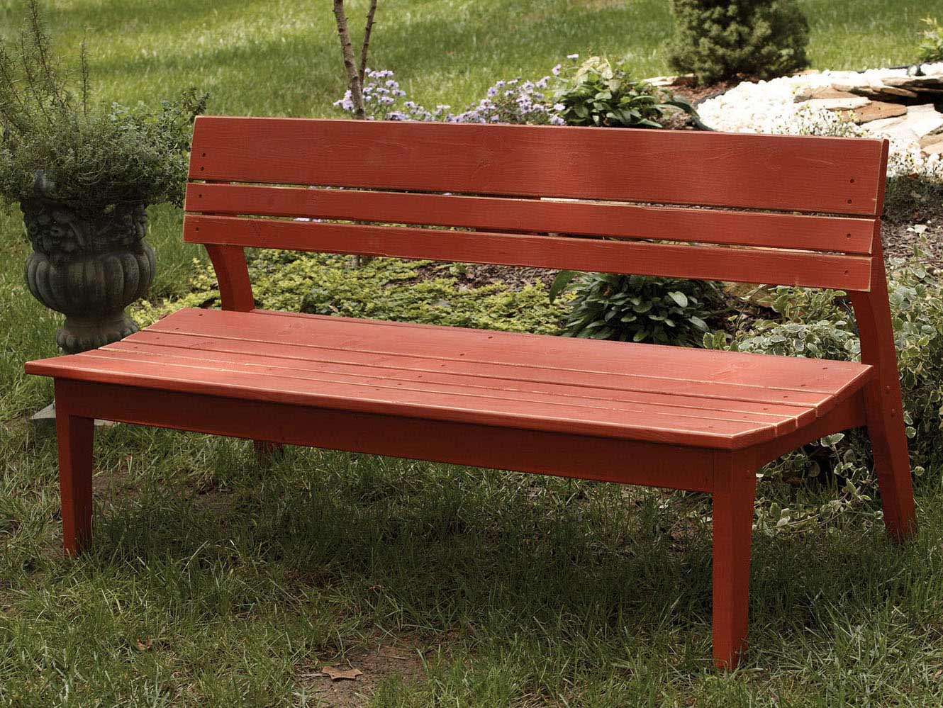 Behrens Four Seat Bench With Back