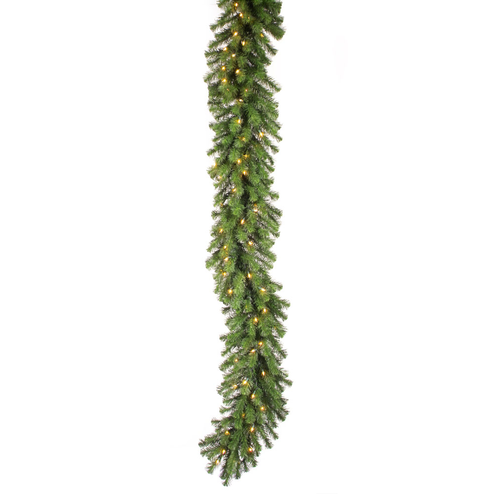 9 foot x 10 inch Douglas Fir Swag Garland: Clear LEDs