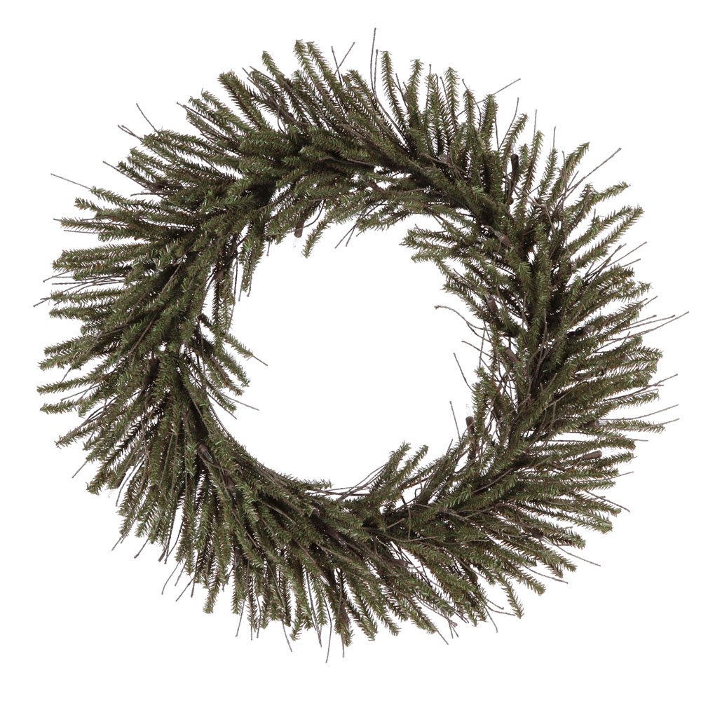 24 inch Vienna Twig Wreath: Unlit