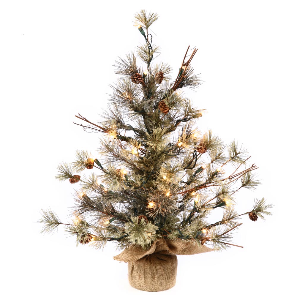 36 inch Dakota Pine Tree with Tiny Cones: Clear LEDs