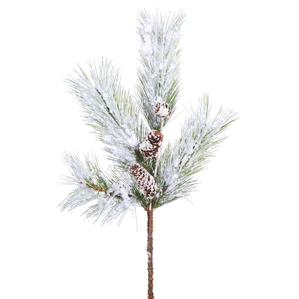 18 Inch White Pine With Cones Spray