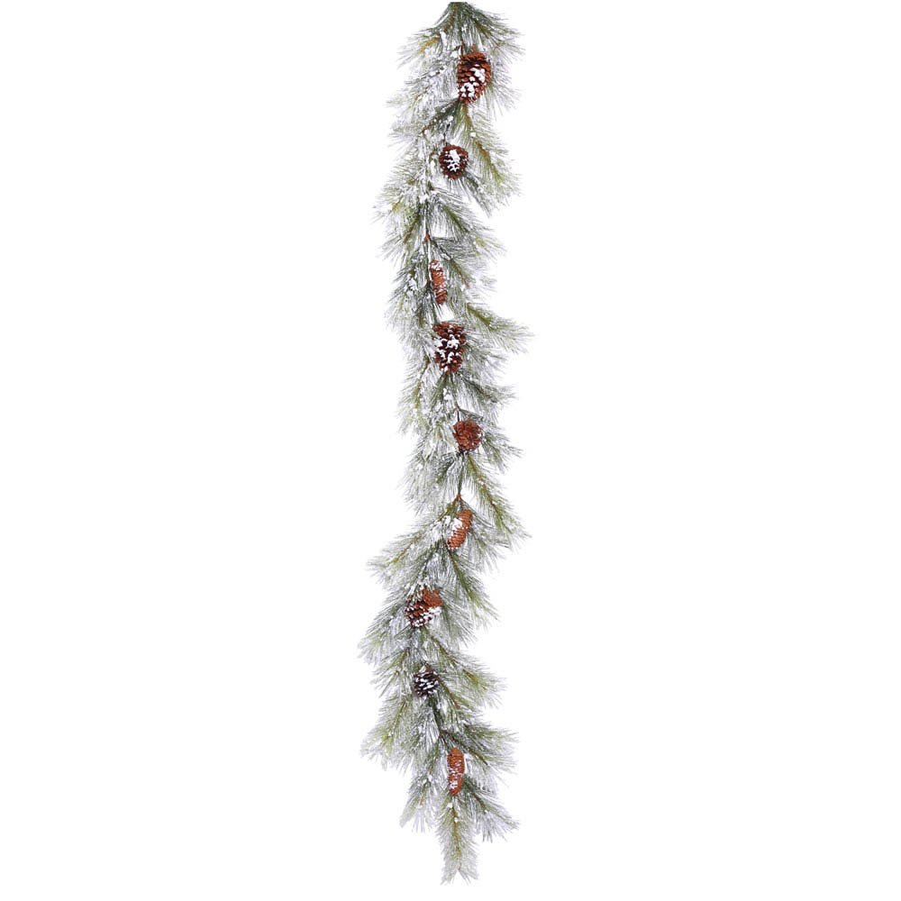 6 foot Flocked Ashville Pine Garland | E156112