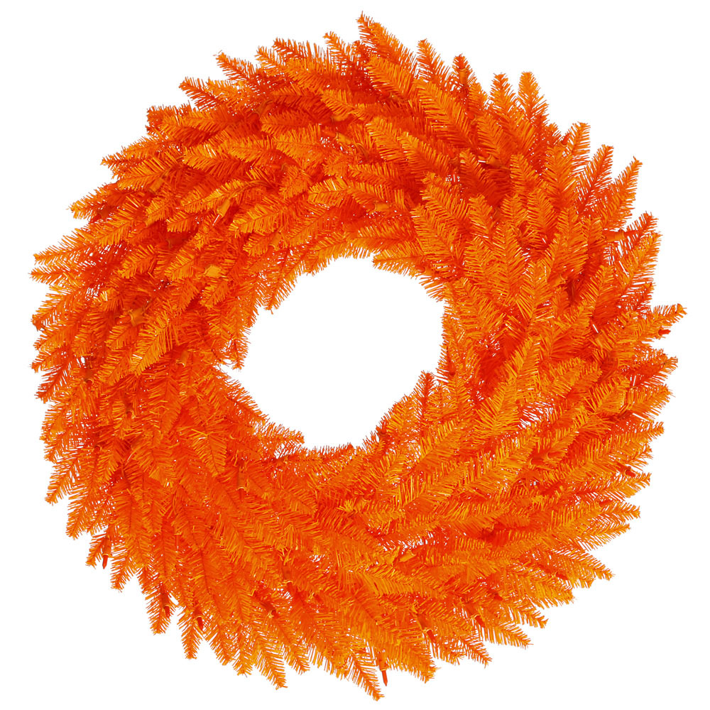 30 inch Orange Fir Wreath: Unlit