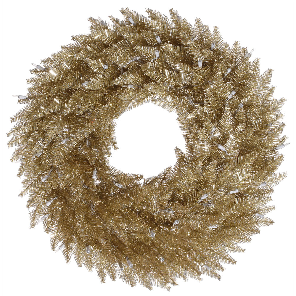 30 inch Champagne Fir Wreath: Unlit