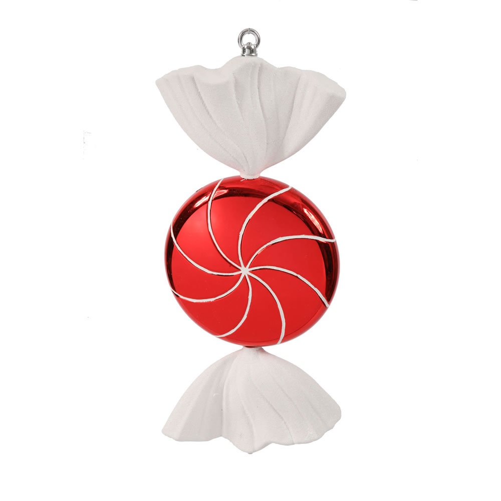 18.5 inch Red-White Swirl Candy Ornament