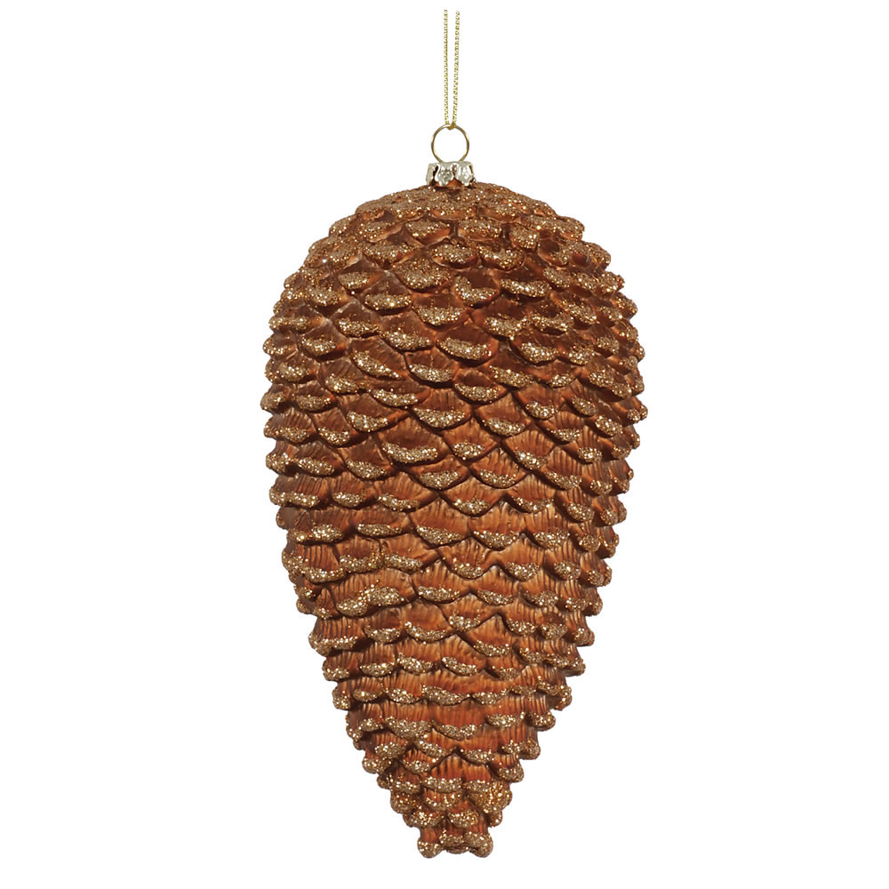 vickerman | 7 inch Matte-Glitter Christmas Pinecone Ornament: Copper ...