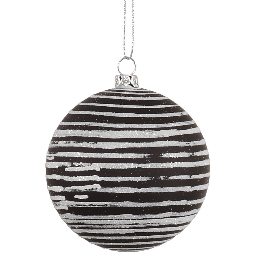 3 inch Black Matte Ball Ornament: Set of 6 | M158417