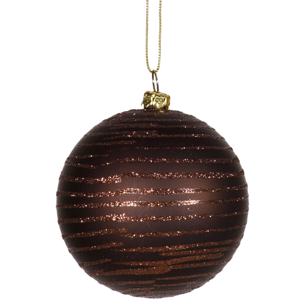 3 inch Chocolate Matte Ball Ornament: Set of 6 | M158419