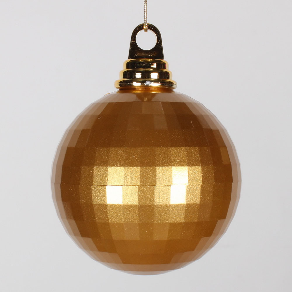 4 inch Antique Gold Mirror Ball Ornament | M133616