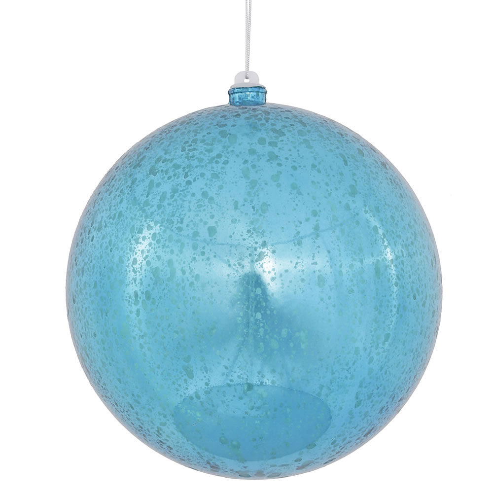 8 inch Turquoise Shiny Mercury Ball Ornament