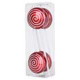 0.5 inch Red, White Candy Swirl Ornament (Set of 4)