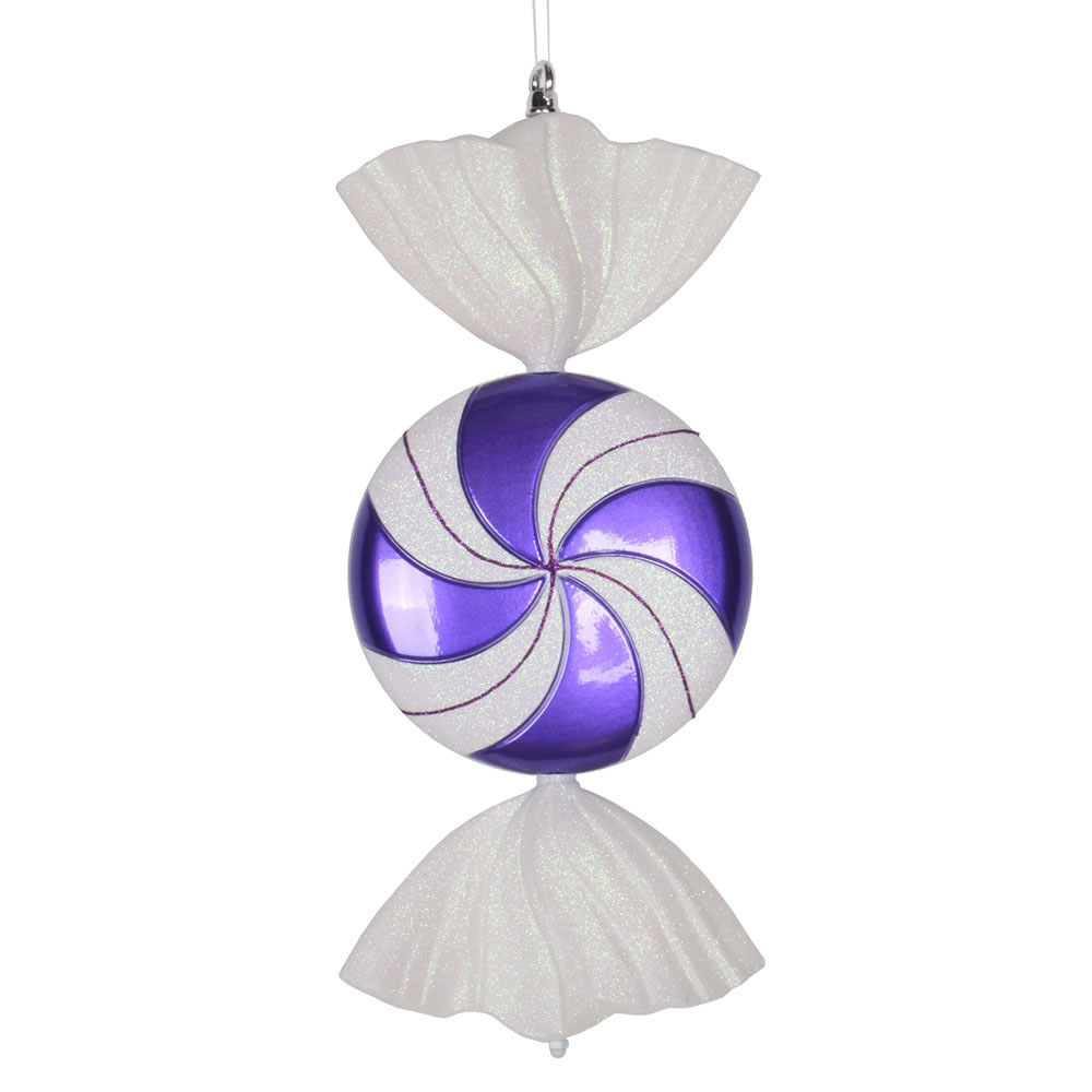 18.5 inch Purple-White Flat Swirl Candy Ornament