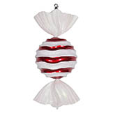 18.5 inch Red & White Stripe Wave Candy Ornament