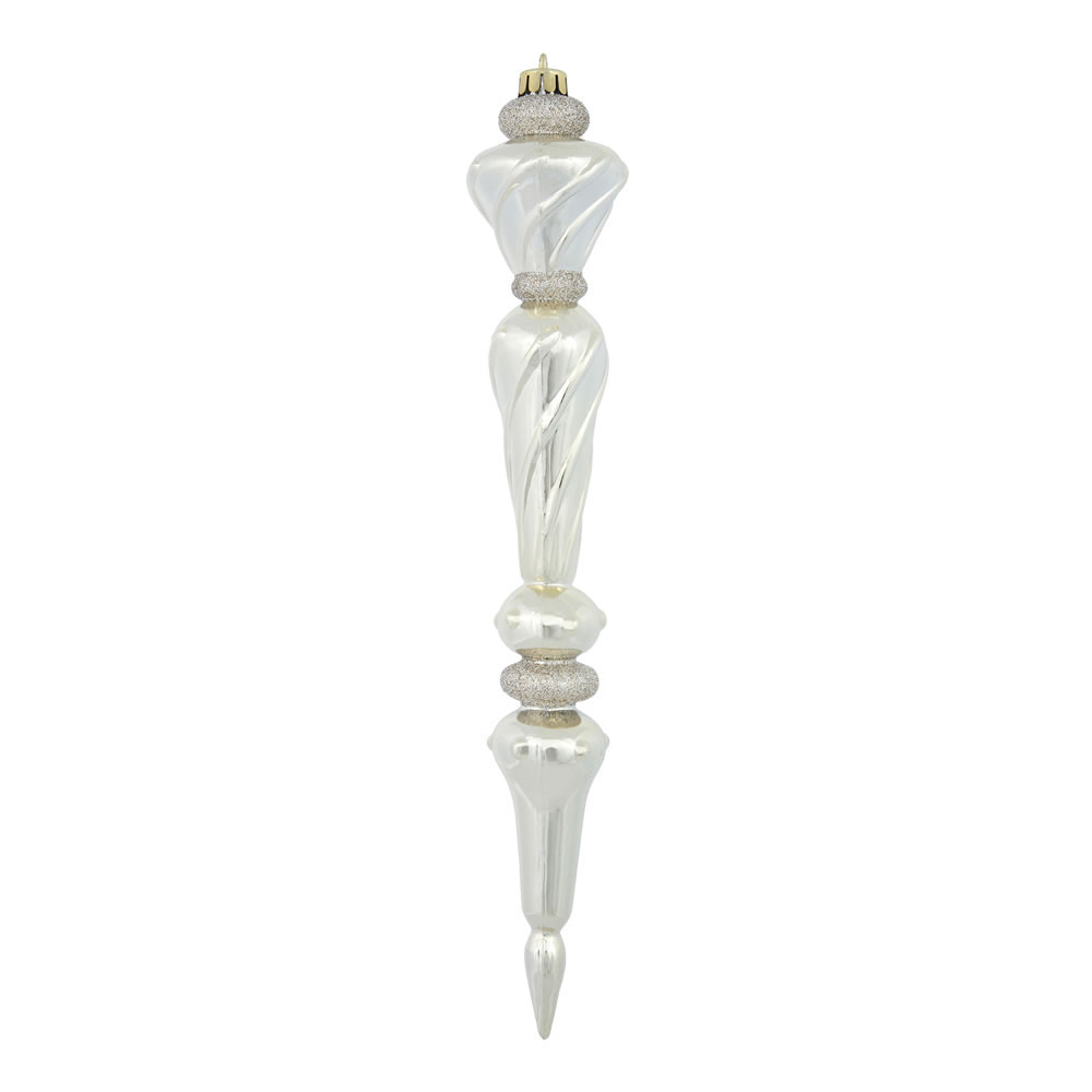 12 inch Champagne Shiny Icicle Drop Ornament: Set of 3 | M161238