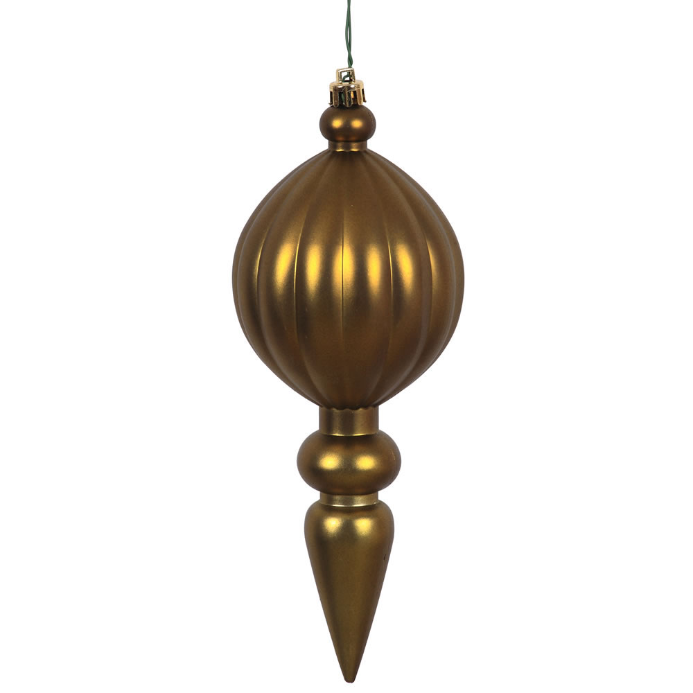 vickerman | 8.25 inch Matte Olive UV Protected Finial Ornament (Set of ...