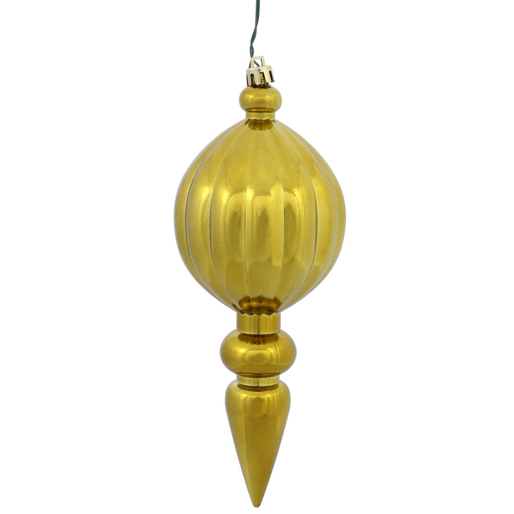 vickerman | 8.25 inch Shiny Olive UV Protected Finial Ornament (Set of ...