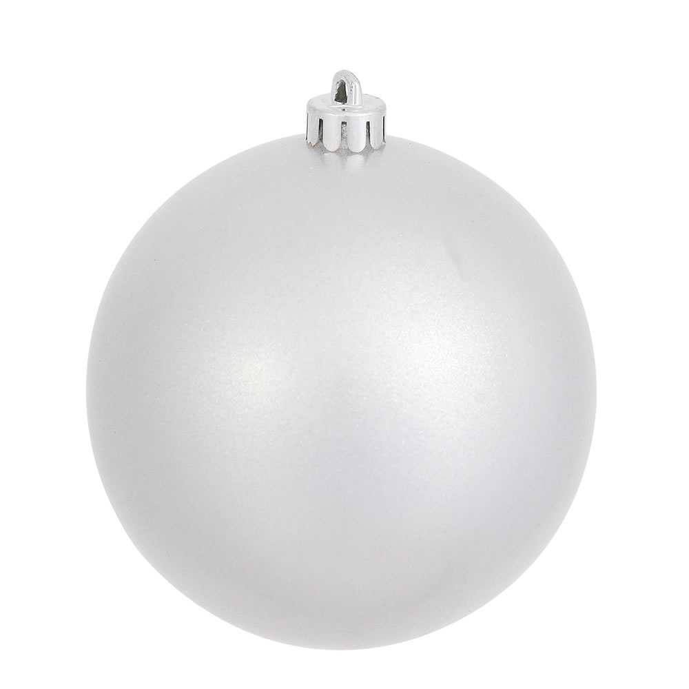 4 inch Silver Candy Ball Ornament: Set of 6