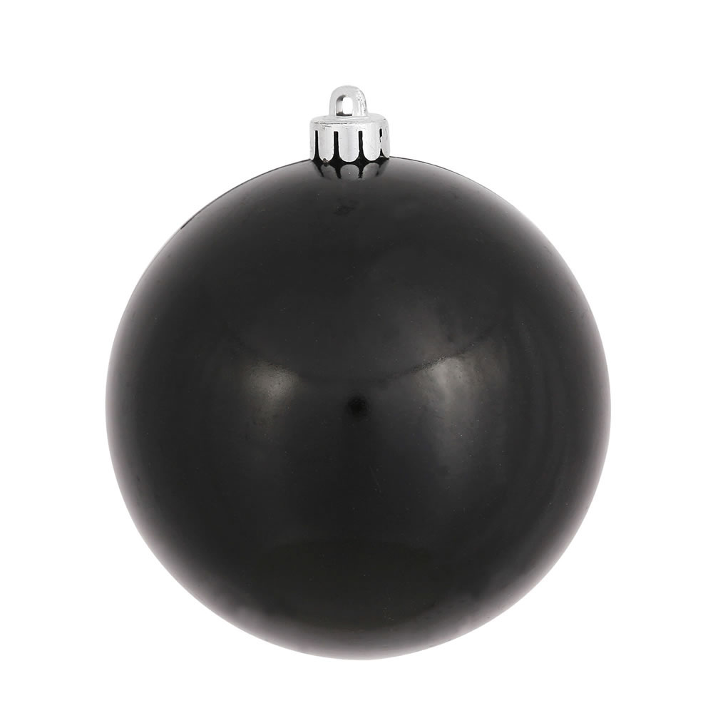 6 inch Black Candy Ball Ornament: Set of 4