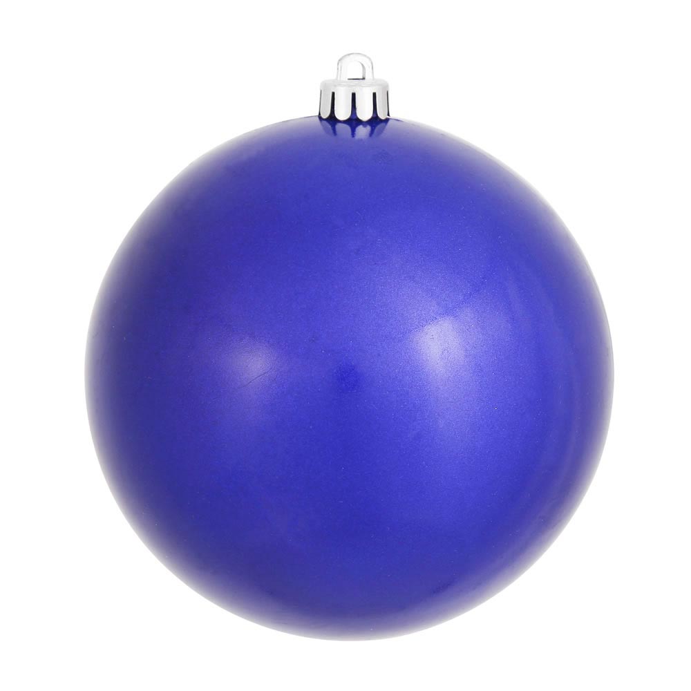 4 inch Cobalt Candy Ball Ornament: Set of 6