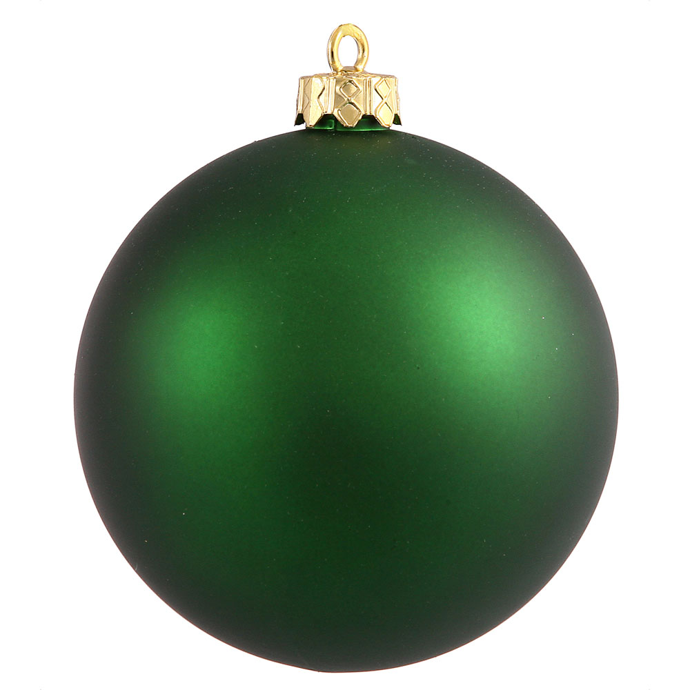 4 inch Emerald Matte Ball Ornament: Set of 6