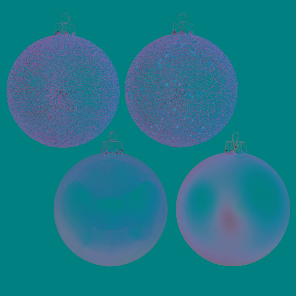 3 inch Baby Blue 4-Finish Ball Ornament: Set of 32