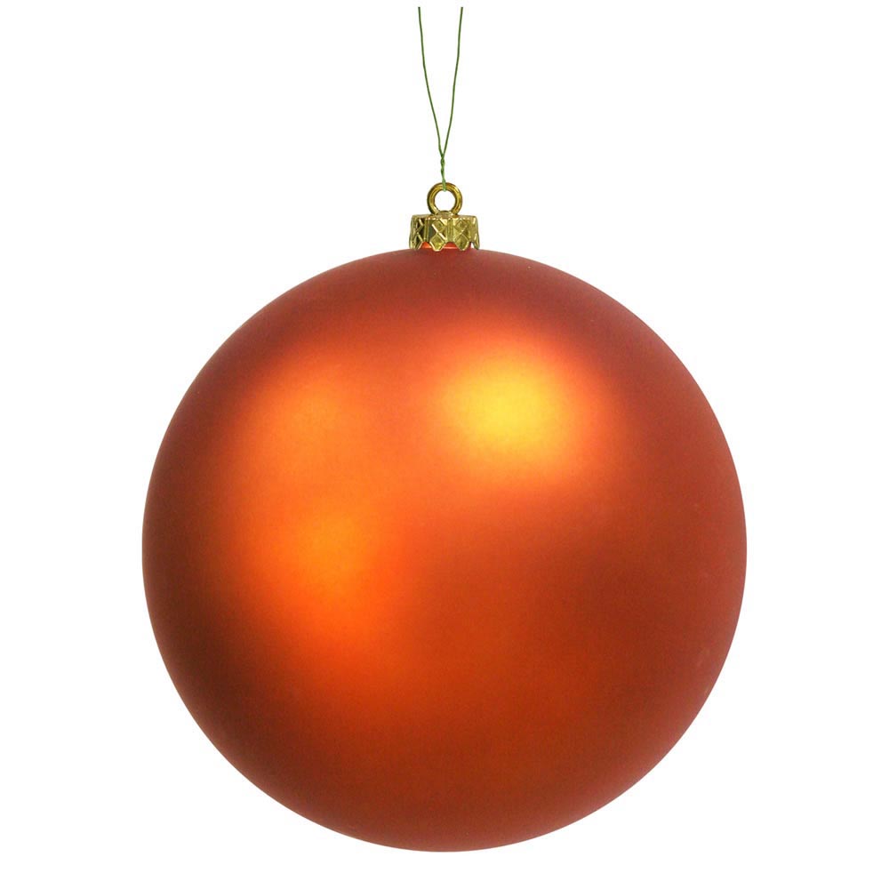 12 inch Burnish Orange Matte Ball Ornament